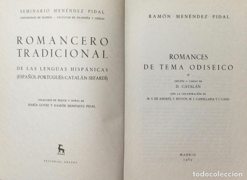 Libros de segunda mano: ROMANCES DE TEMA OIDESICO. 3 TOMOS. CATAL&Aacute;N, D.. Gredos. 1969. - Foto 2