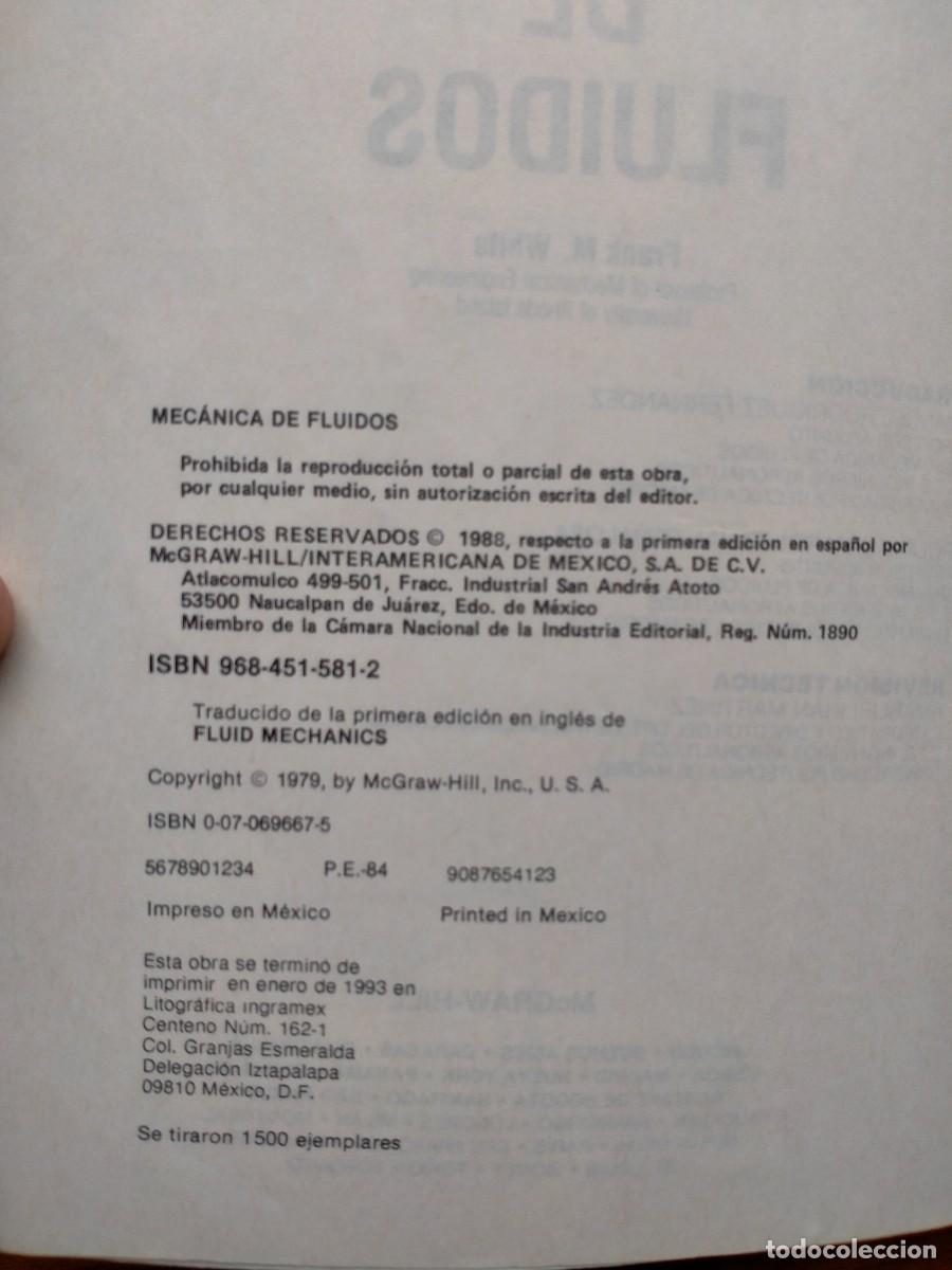 Libros de segunda mano: Mec&aacute;nica de fluidos. McGraw Hill - Foto 4