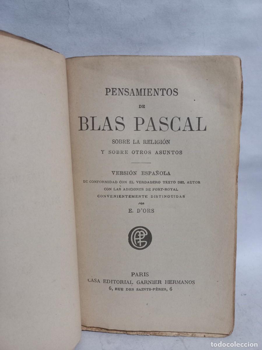 Libros de segunda mano: Blas Pascal - Pensamientos - Foto 3