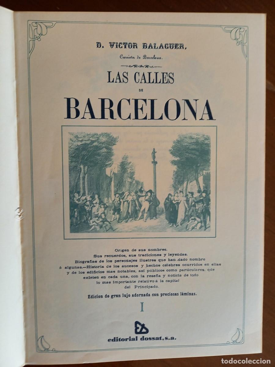 Libros de segunda mano: LAS CALLES DE BARCELONA. VICTOR BALAGUER. - Foto 3
