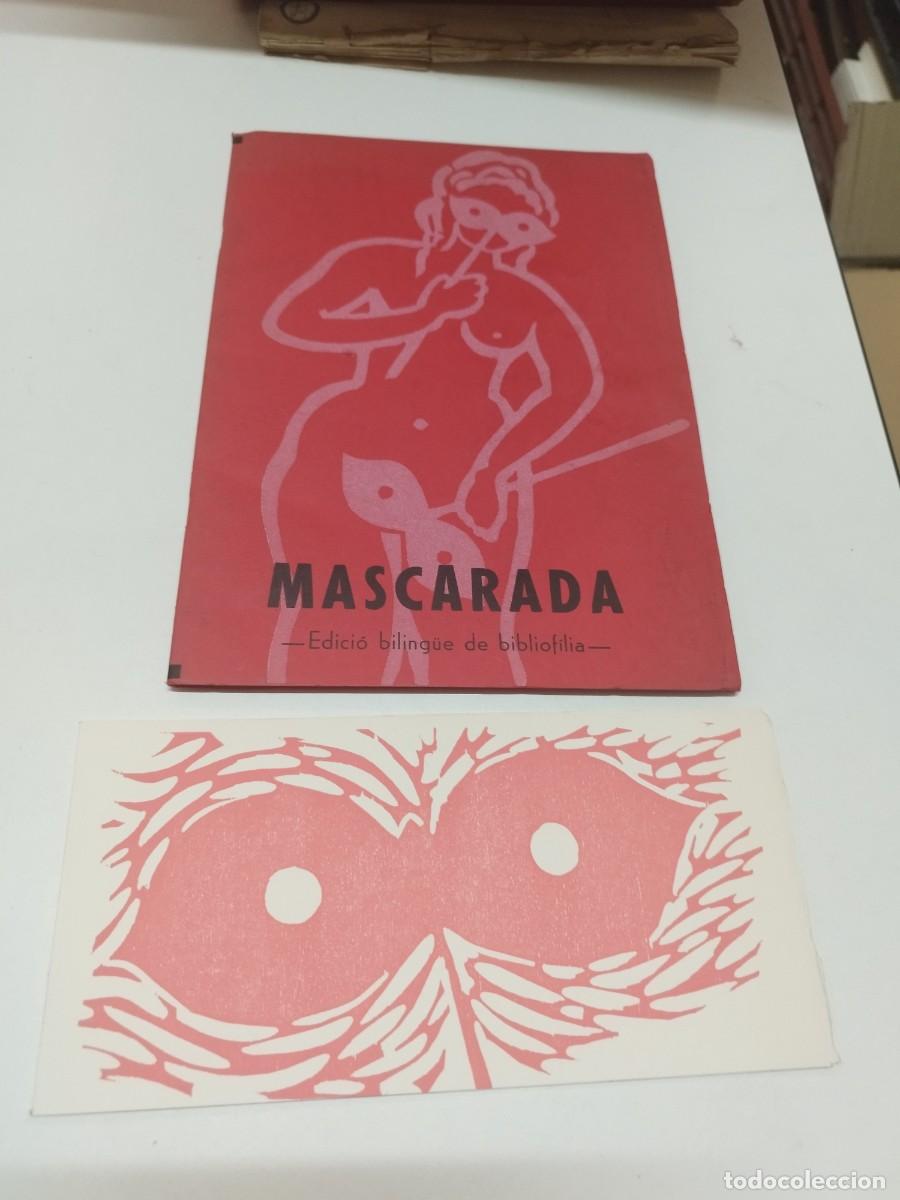 Libros de segunda mano: Pere Gimferrer. Mascarada. -Edici&oacute; biling&uuml;e de bibliof&iacute;lia- Programa de la Obra. Olot + Targeta. - Foto 1