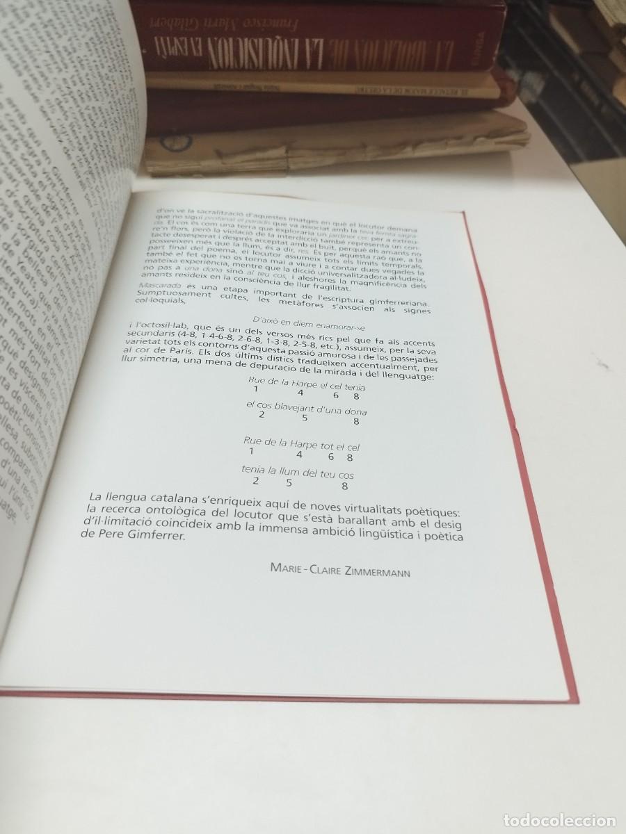 Libros de segunda mano: Pere Gimferrer. Mascarada. -Edici&oacute; biling&uuml;e de bibliof&iacute;lia- Programa de la Obra. Olot + Targeta. - Foto 5