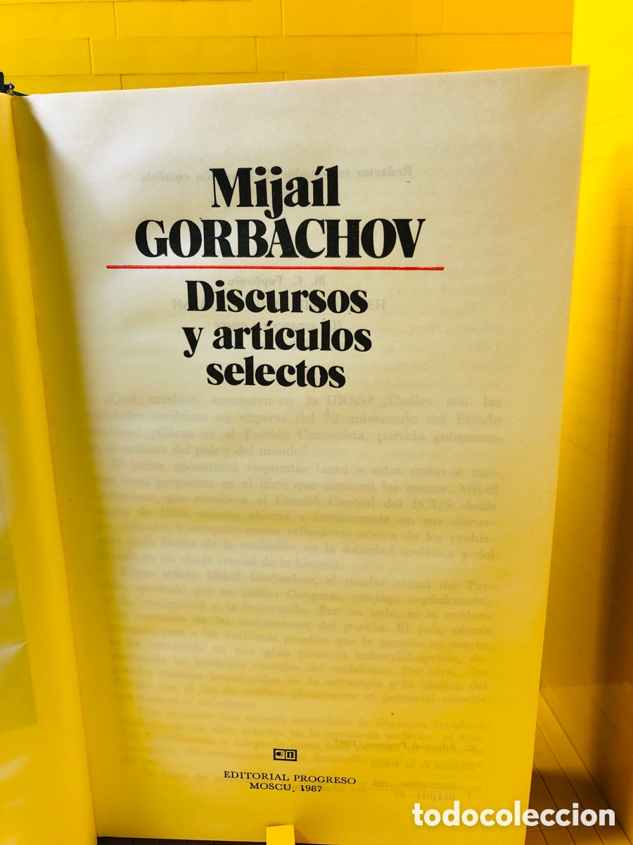 Libros de segunda mano: DISCURSOS Y ART&Iacute;CULOS SELECTOS ● MIJAIL GORBACHOV ● EDITORIAL PROGRESO ● MOSCU 1987 ● - Foto 4