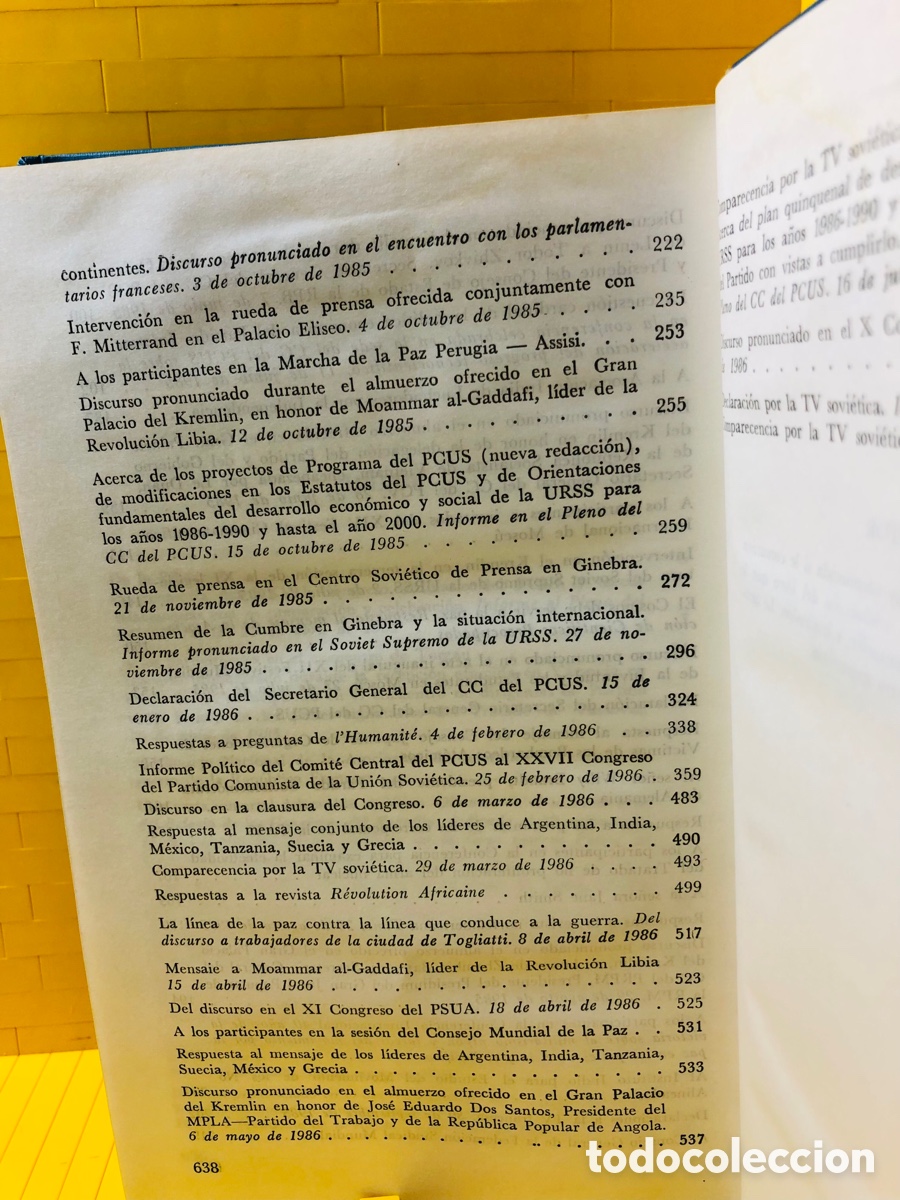 Libros de segunda mano: DISCURSOS Y ART&Iacute;CULOS SELECTOS ● MIJAIL GORBACHOV ● EDITORIAL PROGRESO ● MOSCU 1987 ● - Foto 8