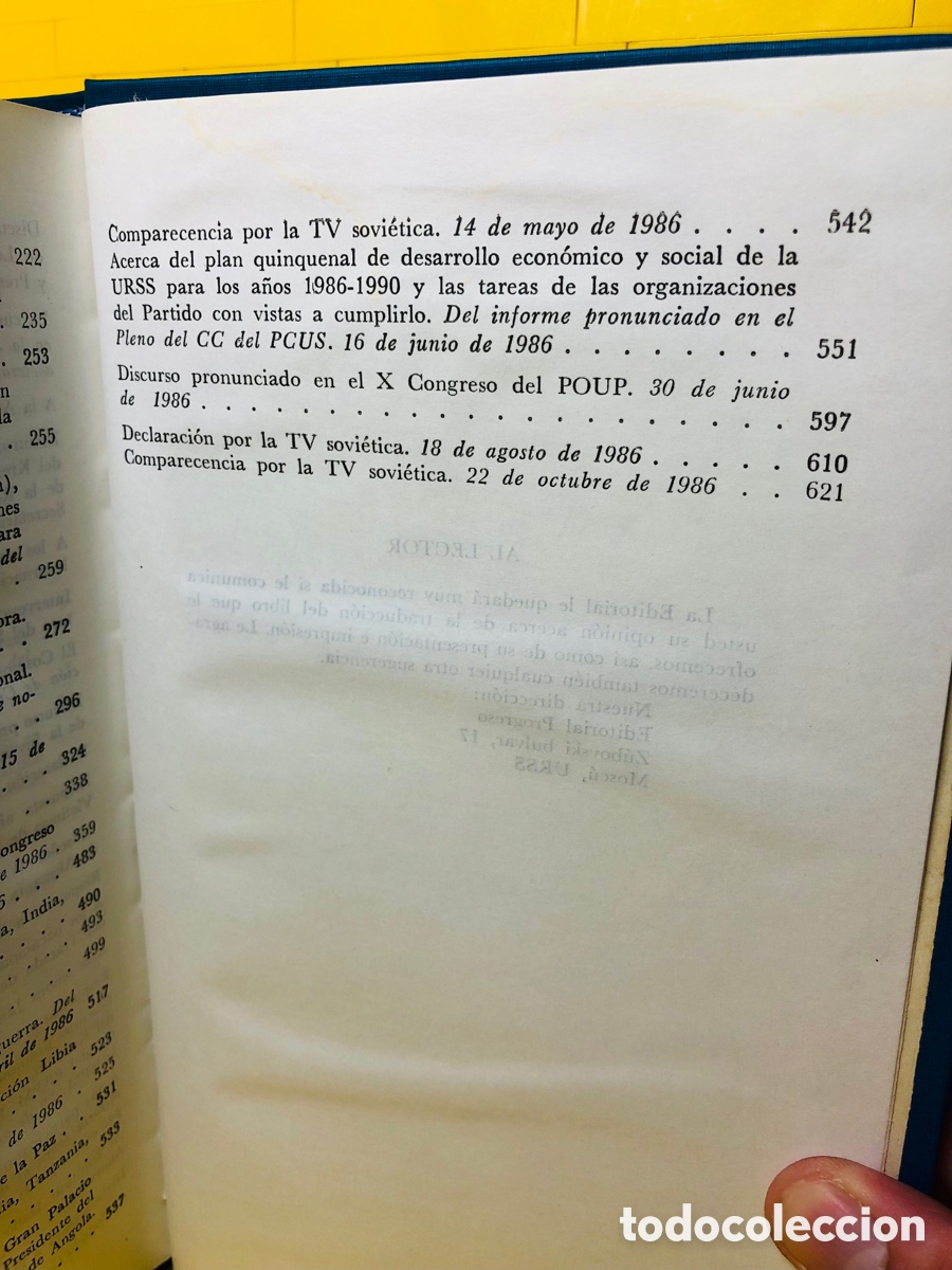 Libros de segunda mano: DISCURSOS Y ART&Iacute;CULOS SELECTOS ● MIJAIL GORBACHOV ● EDITORIAL PROGRESO ● MOSCU 1987 ● - Foto 9