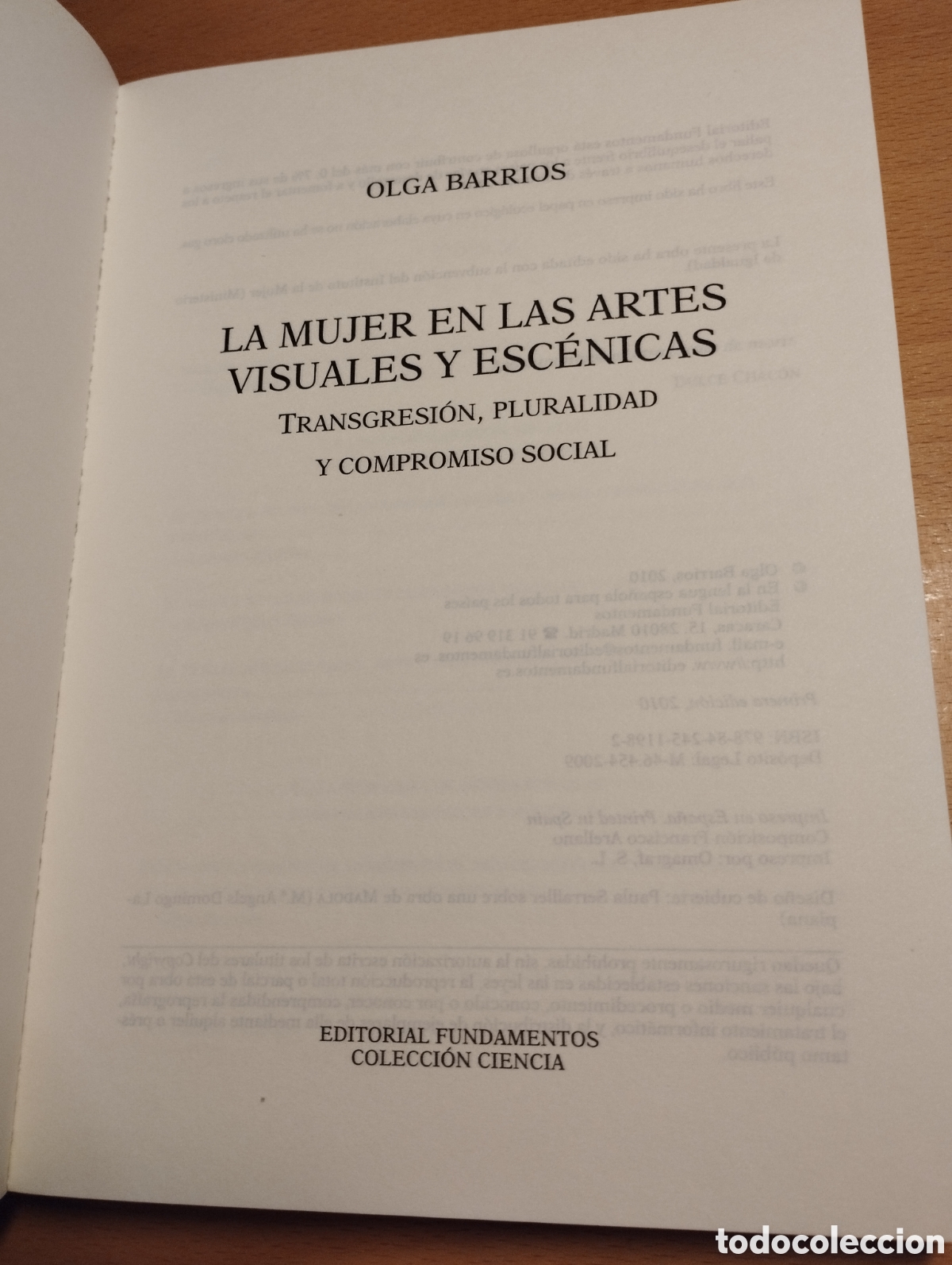 Libros de segunda mano: LA MUJER EN LAS ARTES VISUALES Y ESC&Eacute;NICAS (OLGA BARRIOS) - Foto 2