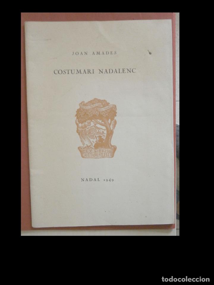 Libros de segunda mano: Costumari Nadalenc. Joan Amades. - Foto 1