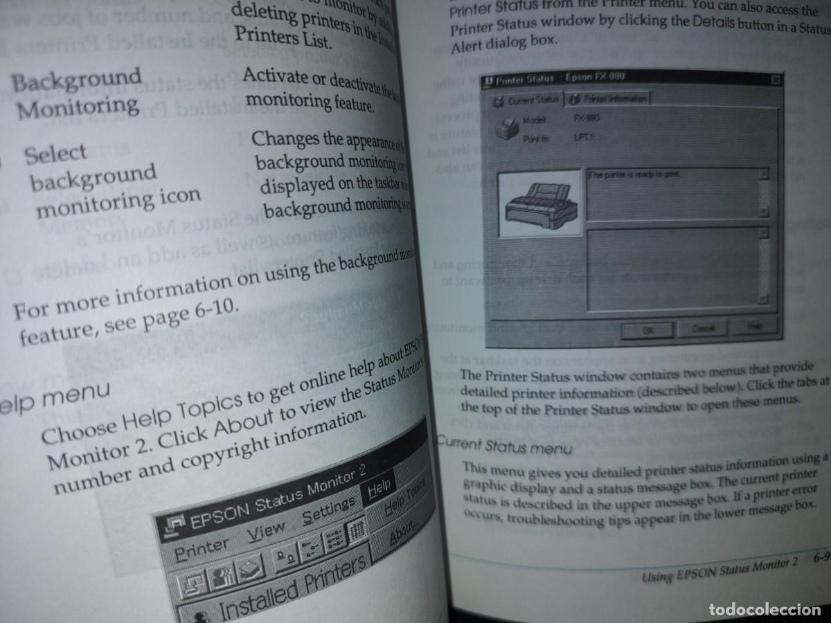 Libros de segunda mano: 23- MANUAL DE IMPRESORA. EPSON 9-PIN DOT MATRIX PRINTER. FX-880/FX-1180. USERS GUIDE - 1998 - Foto 11