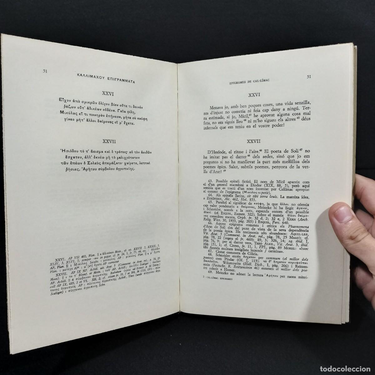 Libros de segunda mano: EPIGRAMES - ESCRIPTORS GRECS - CAL.LIMAC - BARCELONA 1979 / 27.546 - Foto 4