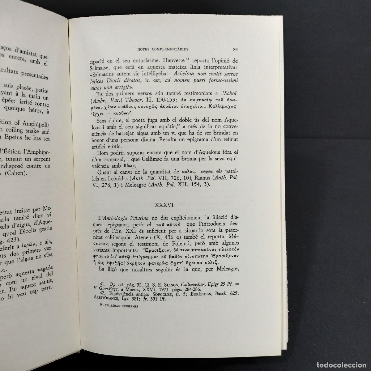 Libros de segunda mano: EPIGRAMES - ESCRIPTORS GRECS - CAL.LIMAC - BARCELONA 1979 / 27.546 - Foto 5