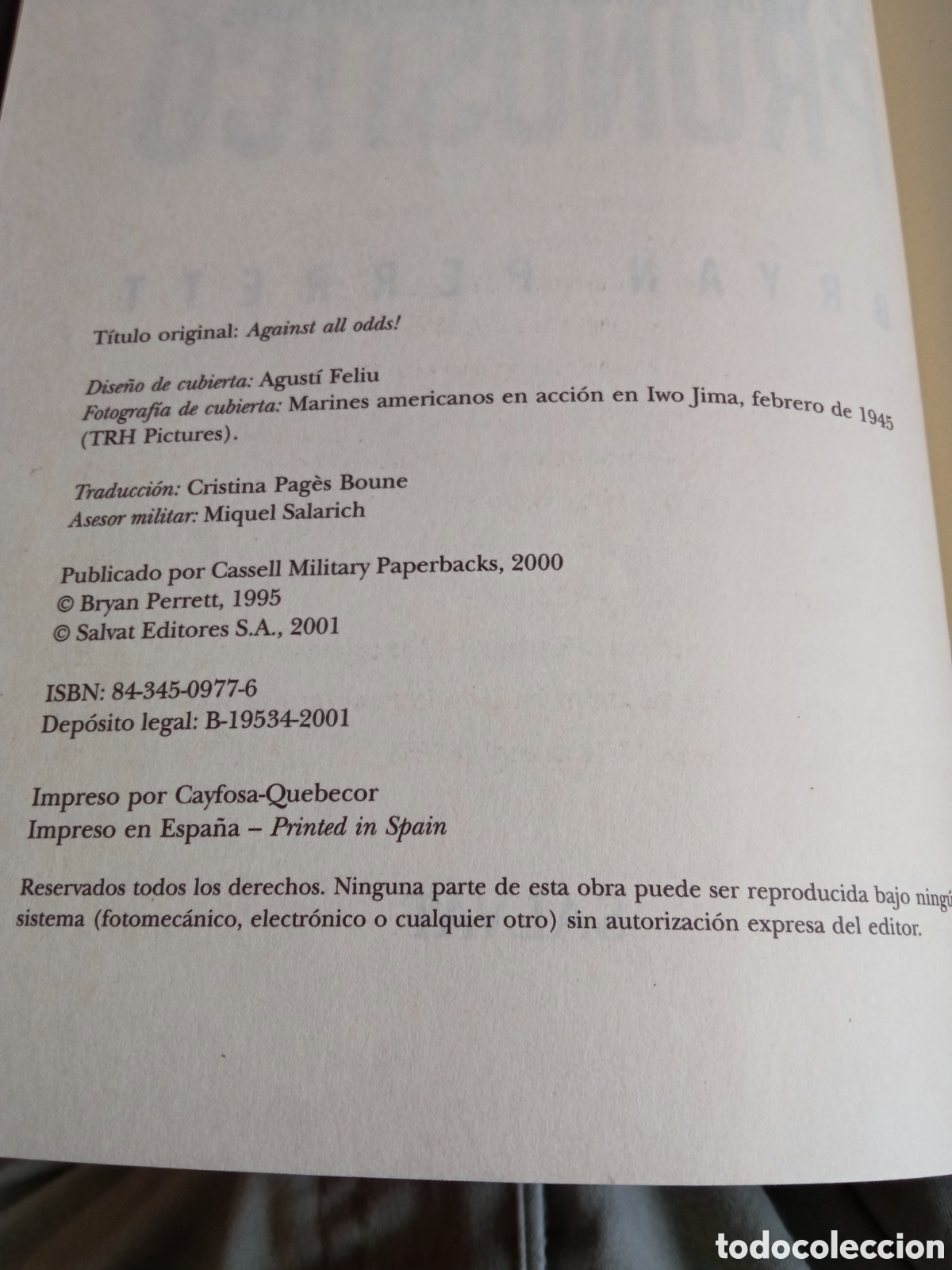 Libros de segunda mano: Libro Contra todo pron&oacute;stico de Bryan Perrett - Foto 2