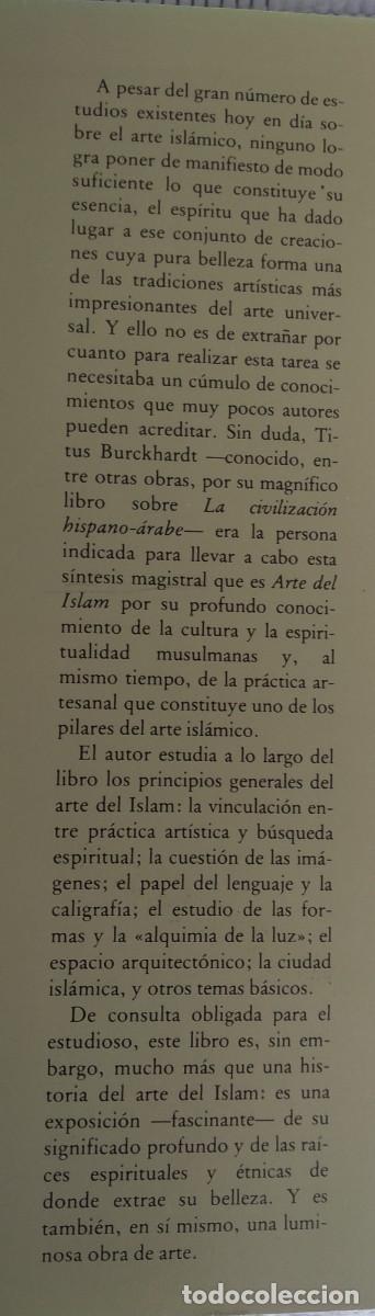 Libros de segunda mano: EL ARTE DEL ISLAM -- TITUS BURCKHARDT - Foto 3