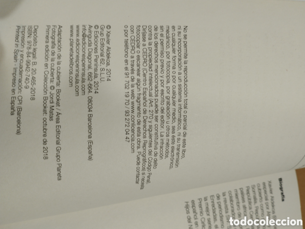 Libros de segunda mano: Oc&eacute;ano africa. Xavier Aldekoa. Booket. - Foto 4