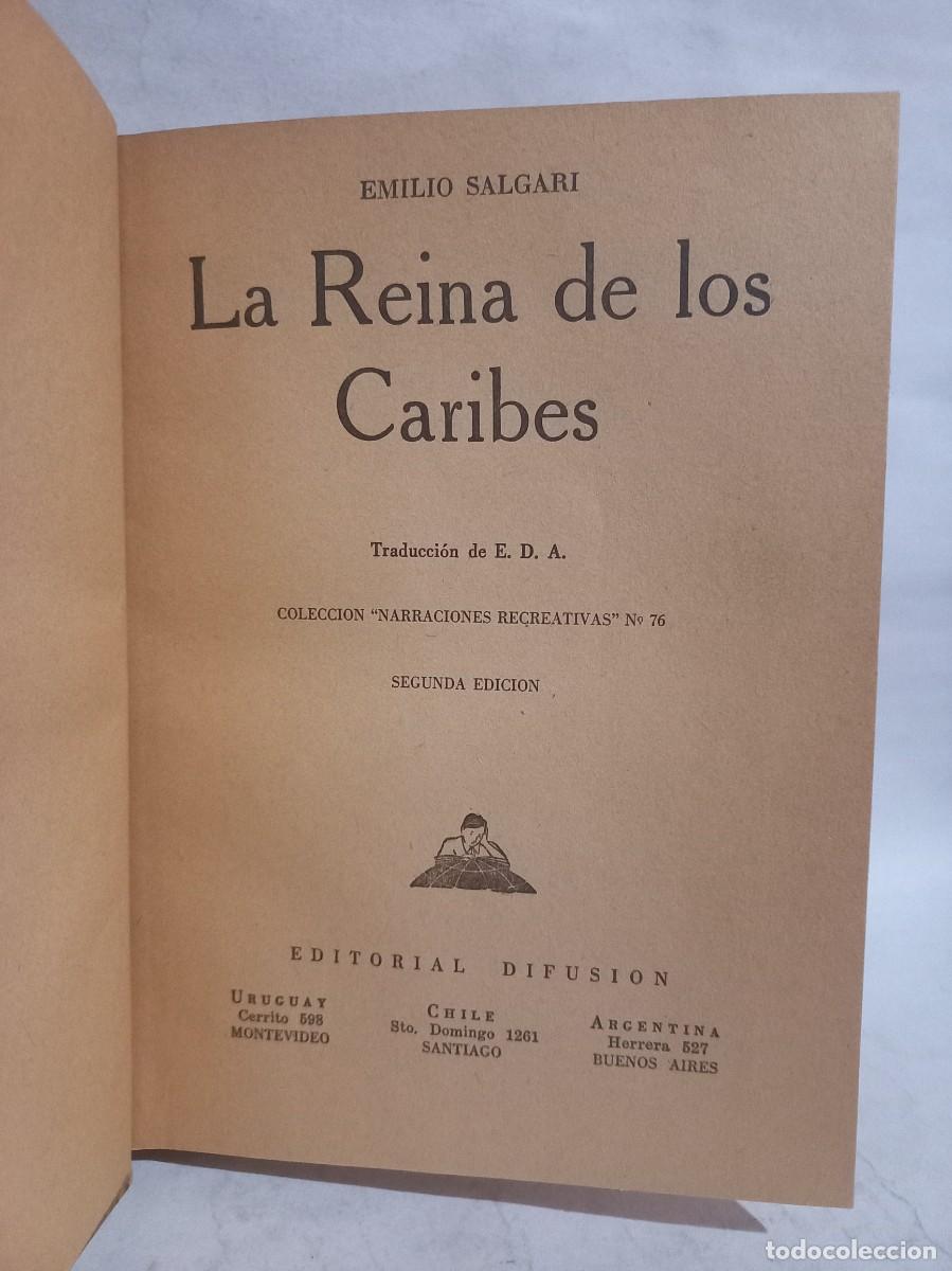 Libros de segunda mano: Emilio Salgari - La Reina de los Caribes -1952 - Foto 4