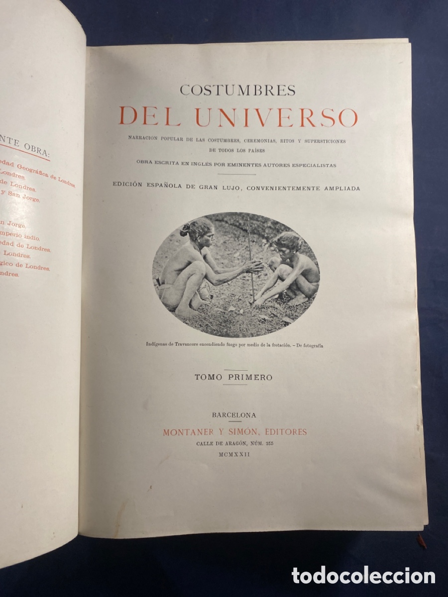 Libros de segunda mano: Costumbres del universo. Montaner y Simon. Barcelona - Foto 2