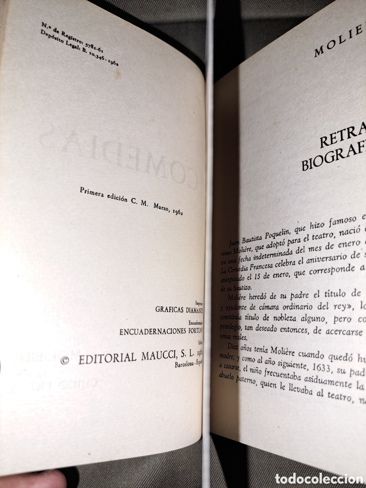 Libros de segunda mano: MOLIERE , COMEDIAS,EDICIONES MAUCCI, 1&deg; EDICI&Oacute;N 1962 - Foto 3