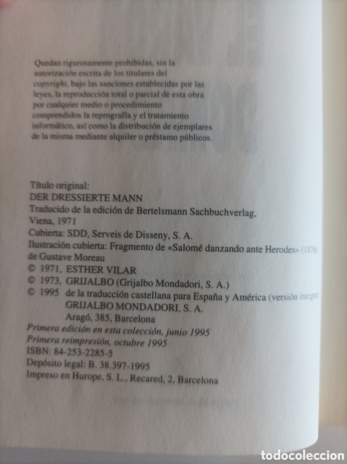Libros de segunda mano: El var&oacute;n domado / Esther Vilar - Foto 3
