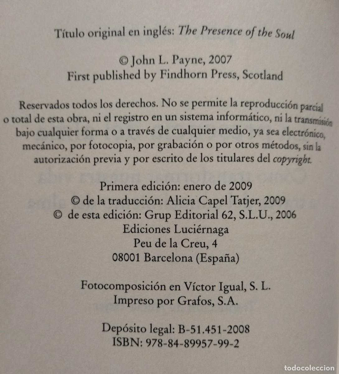 Libros de segunda mano: LA PRESENCIA DEL ALMA / JOHN L. PAYNE - Foto 5