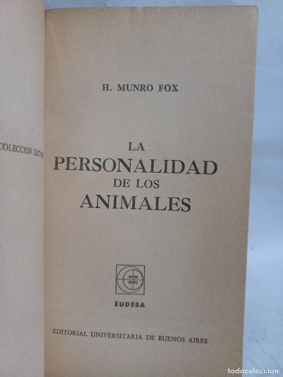 Libros de segunda mano: Munro Fox - La Personalidad de los Animales - 1962 - Foto 2