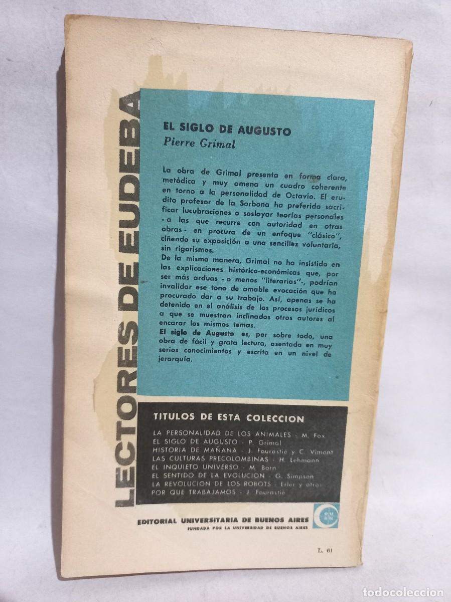 Libros de segunda mano: Pierre Grimal - El Siglo de Augusto - 1960 - Foto 3