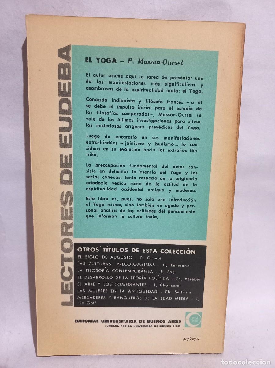 Libros de segunda mano: Paul Masson-Oursel - El Yoga - 1963 - Foto 3