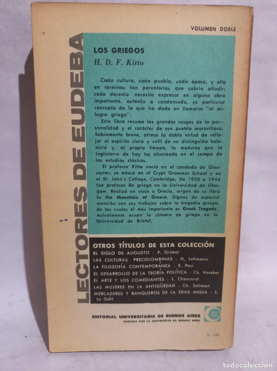 Libros de segunda mano: H. D. F. Kitto - Los Griegos - 1962 - Foto 3