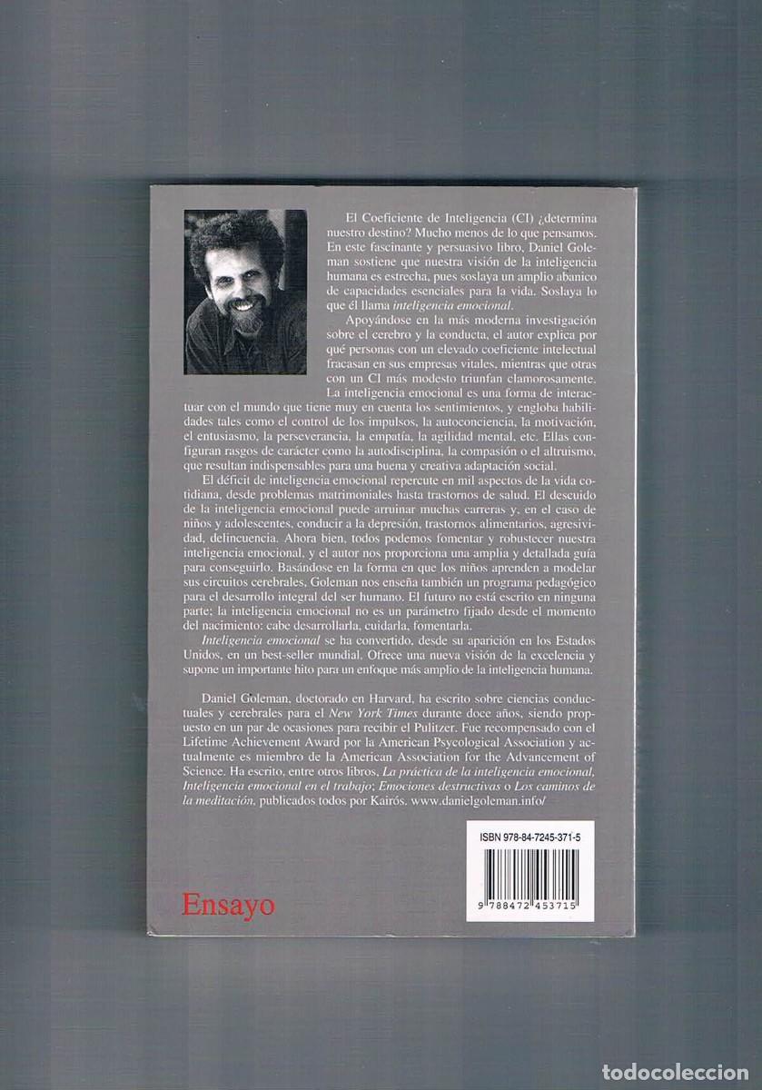 Libros de segunda mano: Inteligencia emocional Daniel Goleman Kairos 2011 - Foto 2
