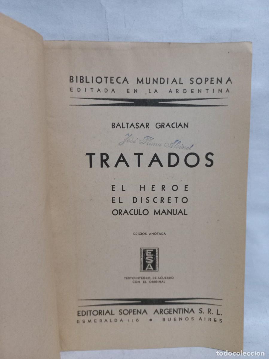 Libros de segunda mano: Baltasar Gracian - Tratados - 1939 - Foto 2