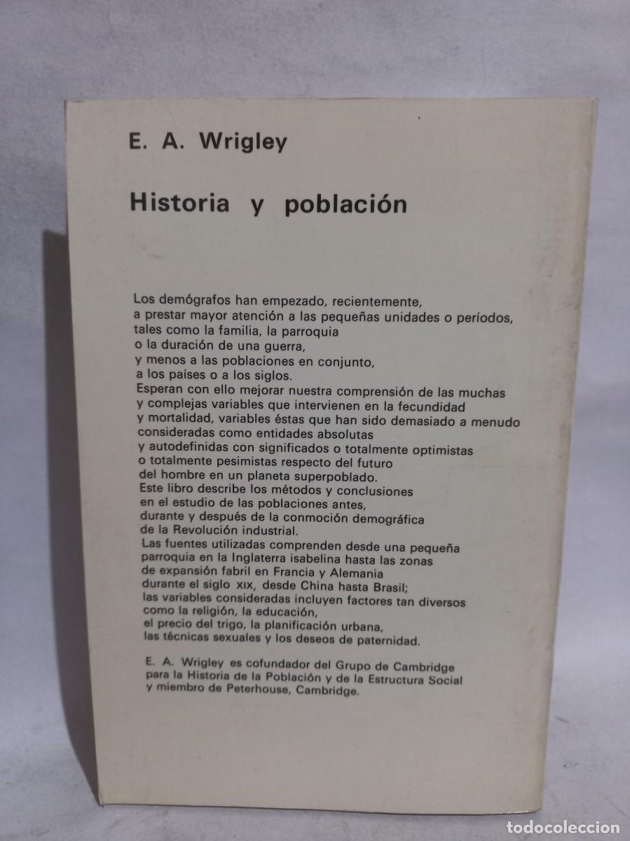 Libros de segunda mano: E. A. Wrigley - Historia y Poblaci&oacute;n - 1969 - Foto 4