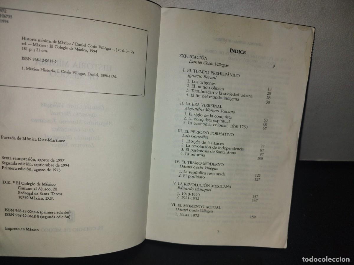 Libros de segunda mano: 175- HISTORIA M&Iacute;NIMA DE M&Eacute;XICO - DANIEL COS&Iacute;O VILLEGAS - Foto 4