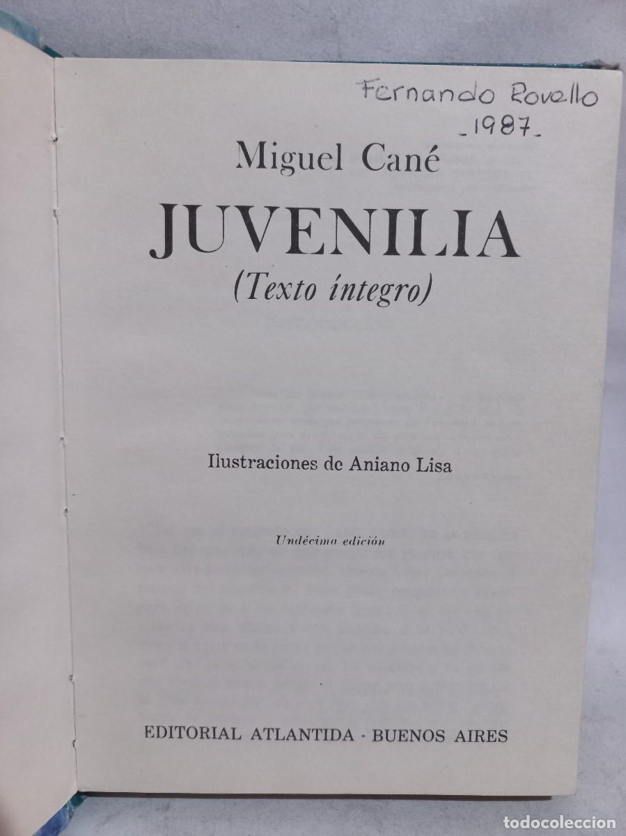 Libros de segunda mano: Miguel Cane - Juvenilia - 1977 - Foto 2