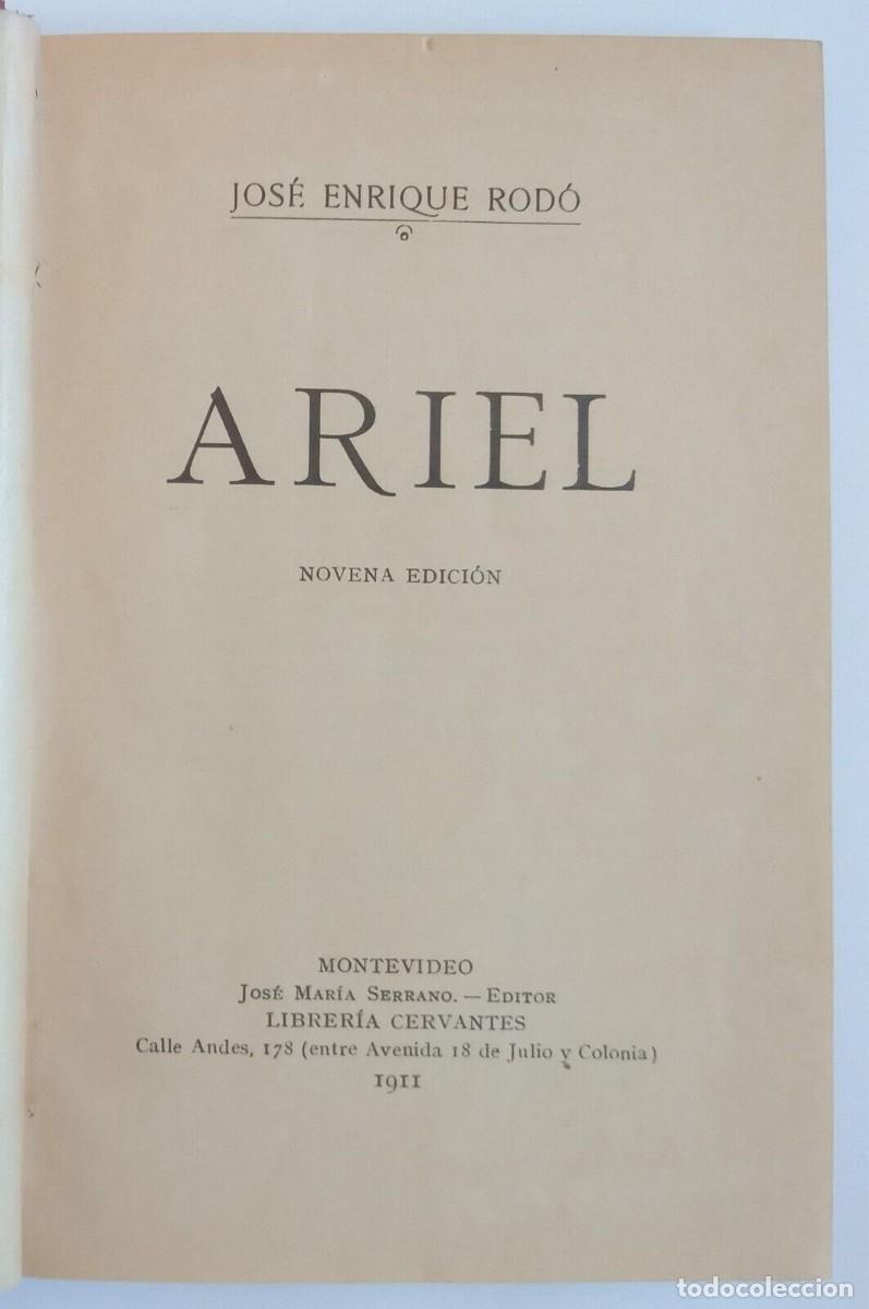 Libros de segunda mano: Rod&oacute;, Jos&eacute; Enrique - Ariel - (1911) - - Foto 1