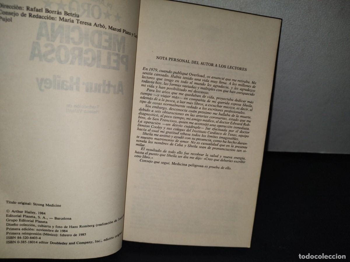 Libros de segunda mano: 45- MEDICINA PELIGROSA - ARTHUR HAILEY - Foto 5
