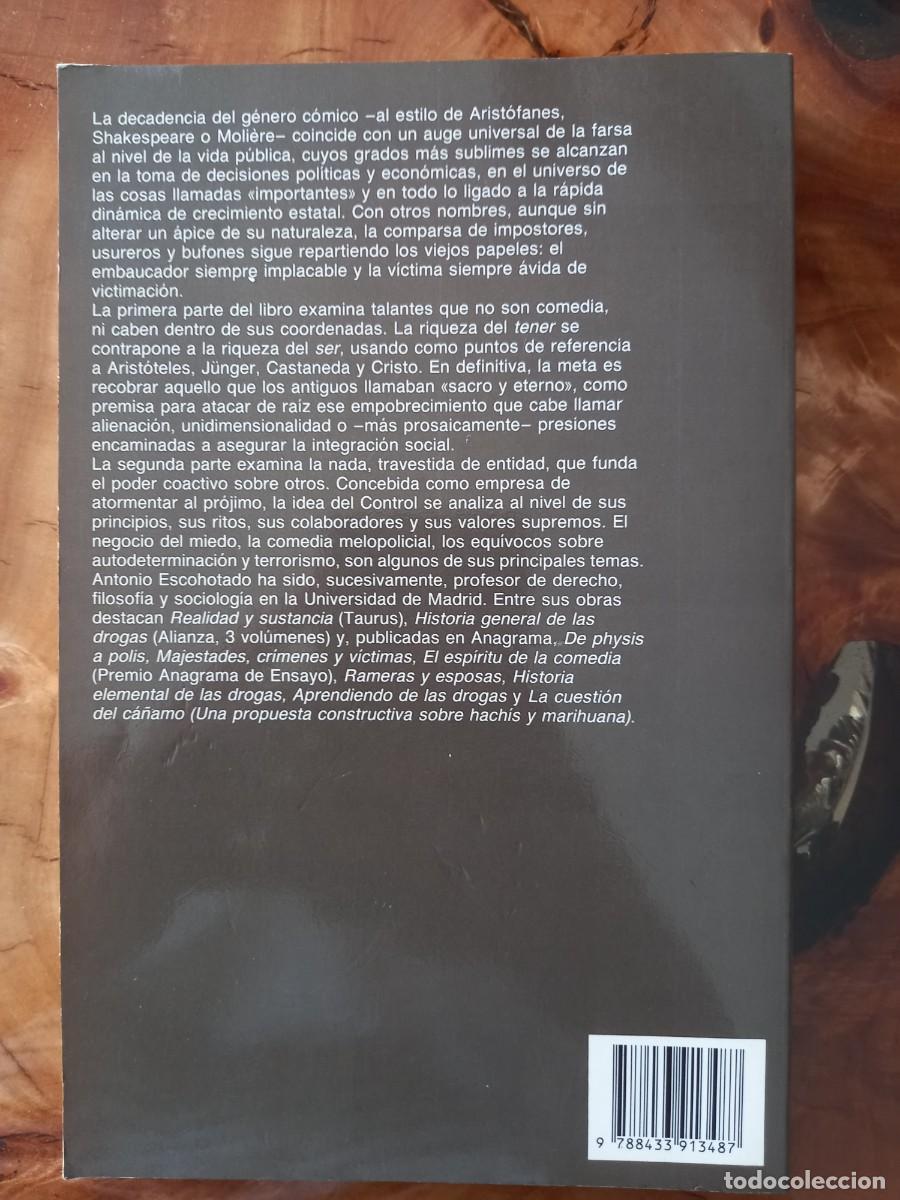 Libros de segunda mano: EL ESP&Iacute;RITU DE LA COMEDIA - ANTONIO ESCOHOTADO - ED. ANAGRAMA - 1997 - Foto 2