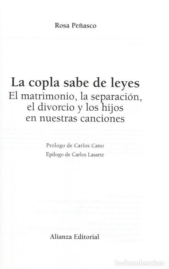 Libros de segunda mano: LA COPLA SABE DE LEYES - ROSA PE&Ntilde;ASCO - Foto 3