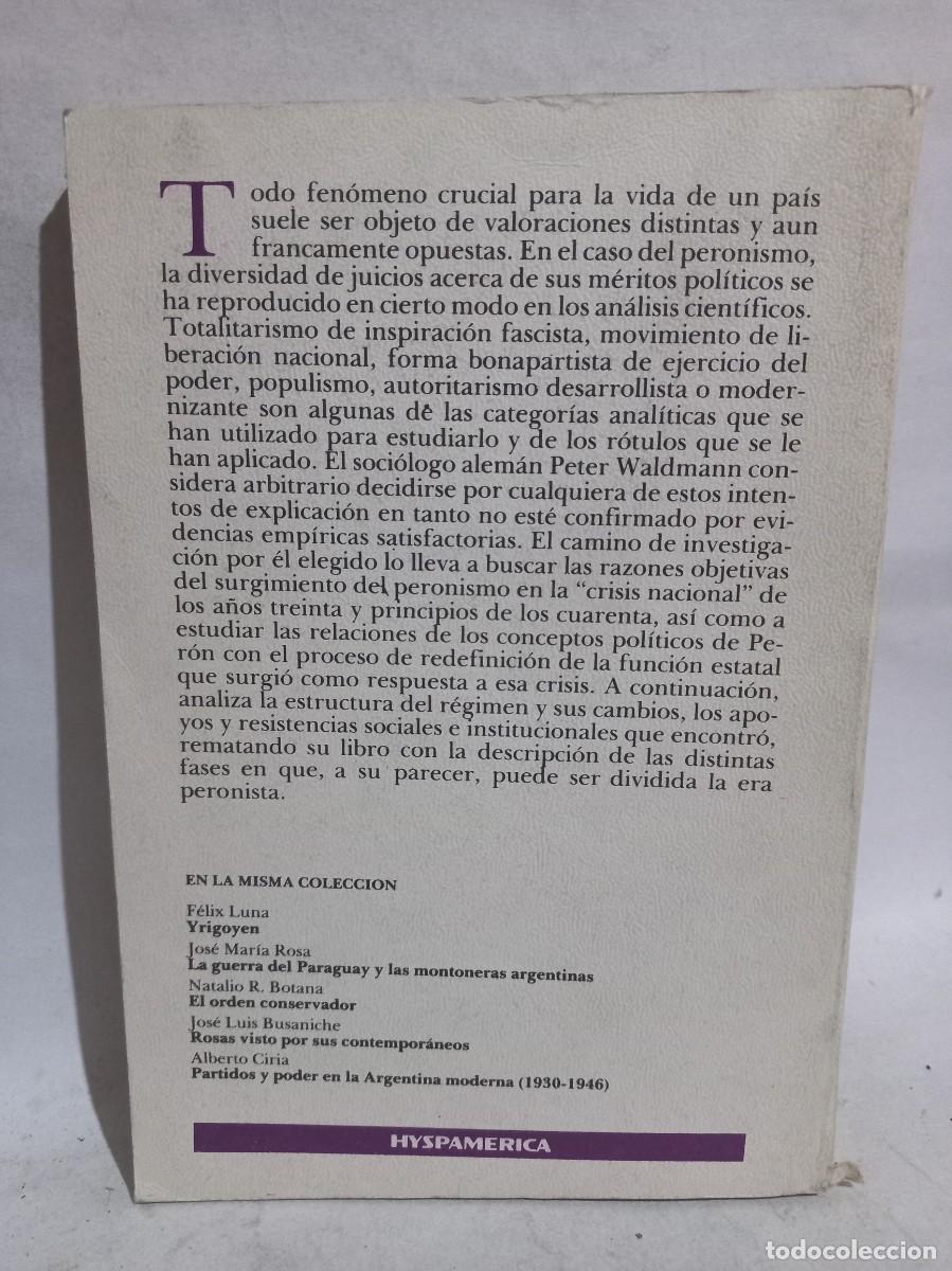 Libros de segunda mano: Peter Waldmann - El Peronismo (1943-1955) - 1985 - Foto 3