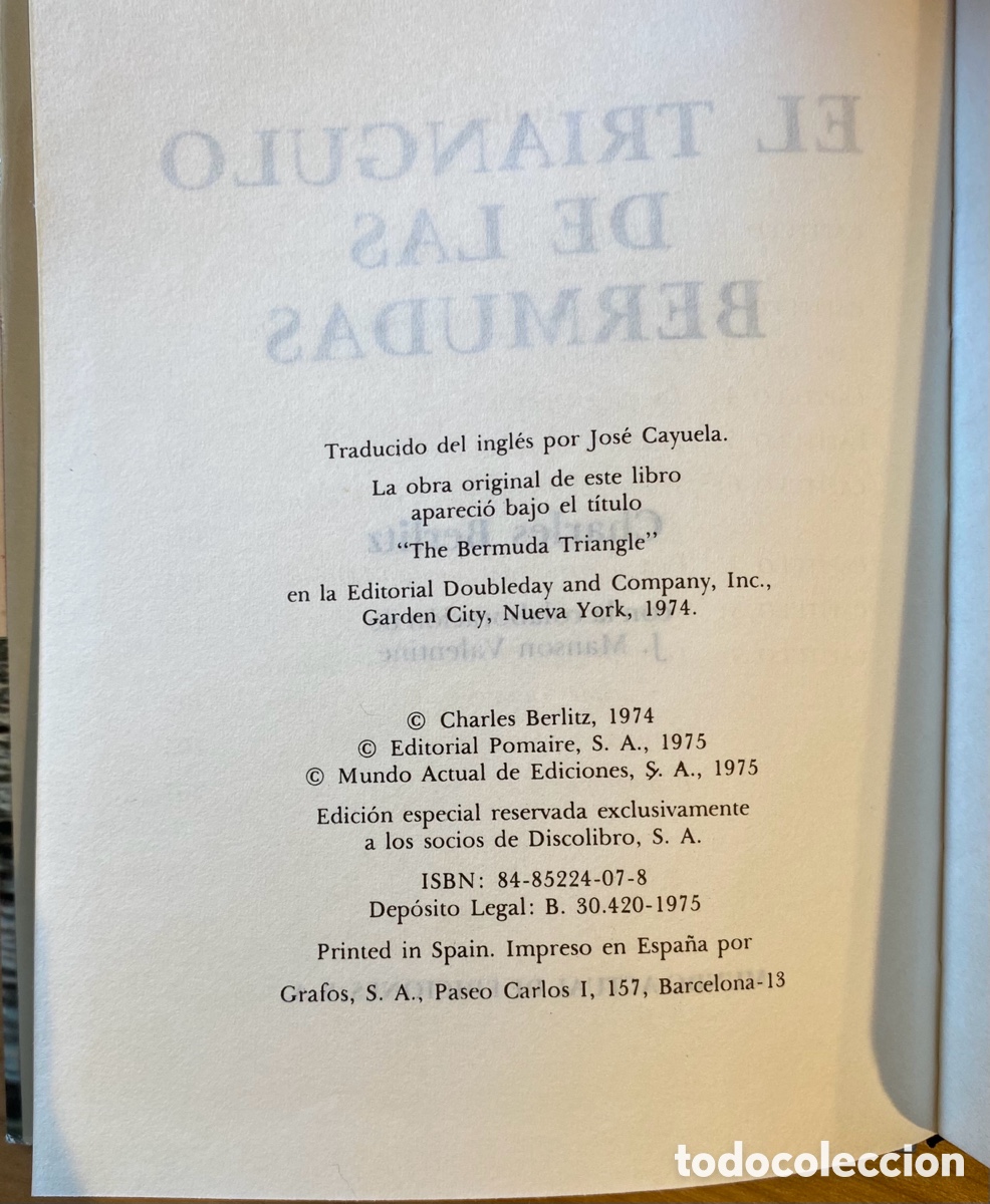 Libros de segunda mano: EL TRI&Aacute;NGULO DE LAS BERMUDAS - Charles Berlitz - Foto 6