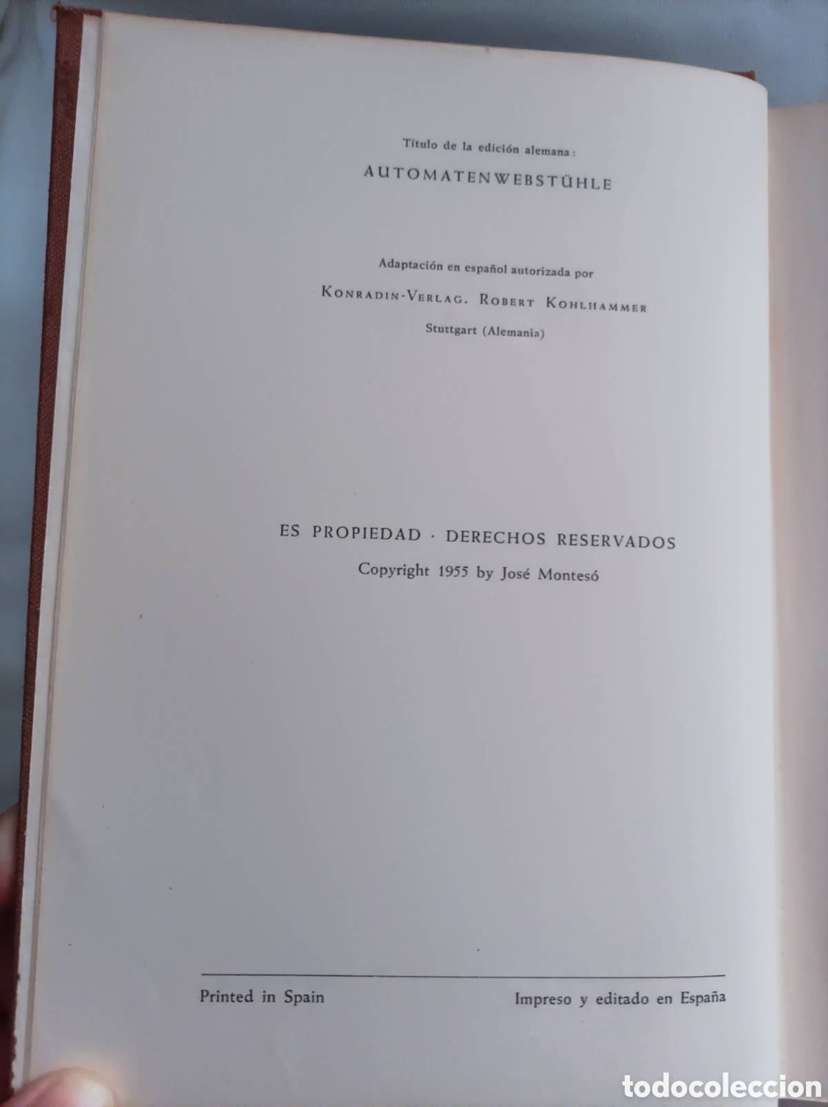Libros de segunda mano: Telares autom&aacute;ticos -BIBLIOTECA T&Eacute;CNICA TEXTIL- Hans Maier - Foto 3