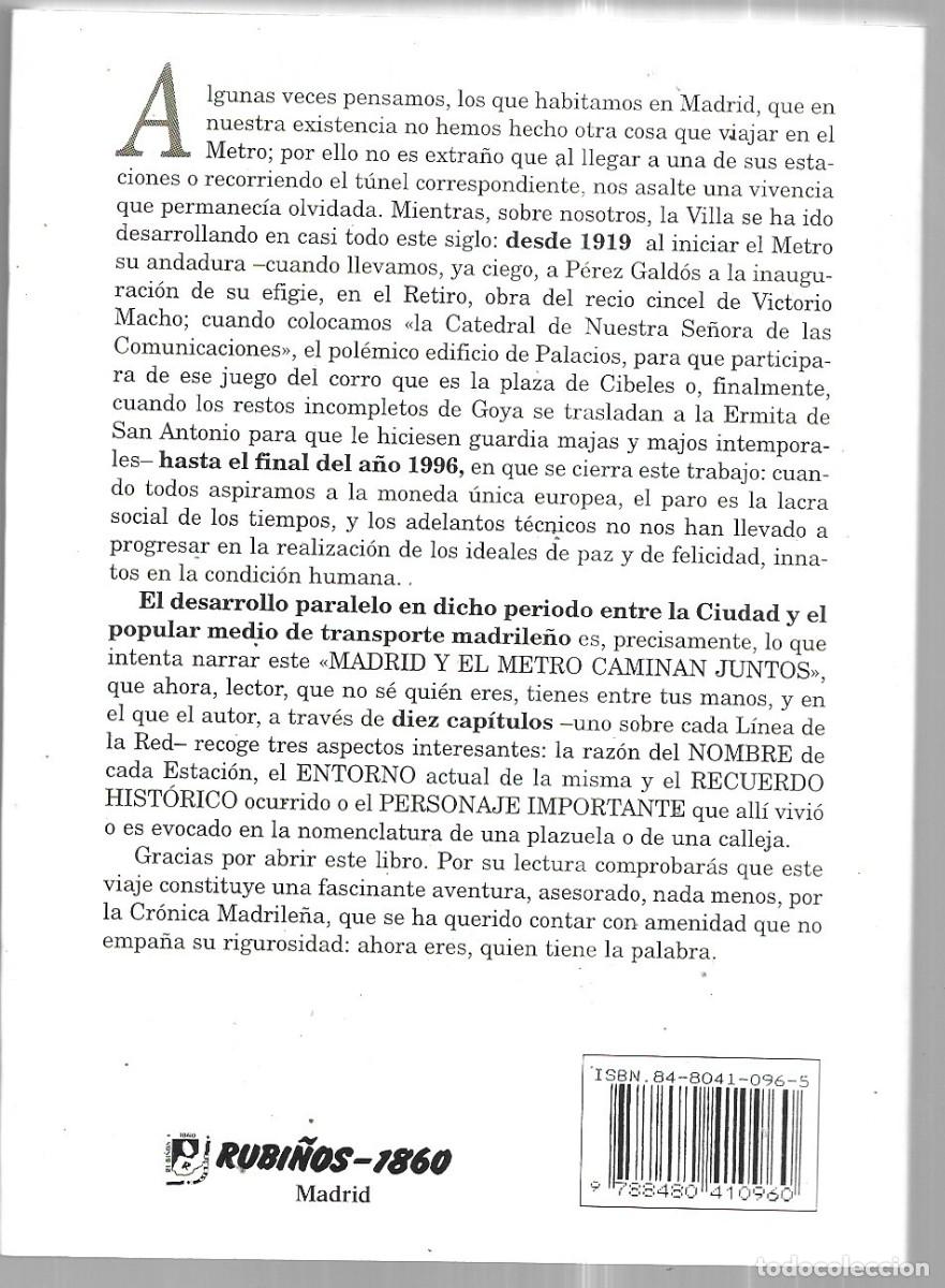 Libros de segunda mano: Francisco Azor&iacute;n . Madrid y el metro caminan juntos - Foto 2