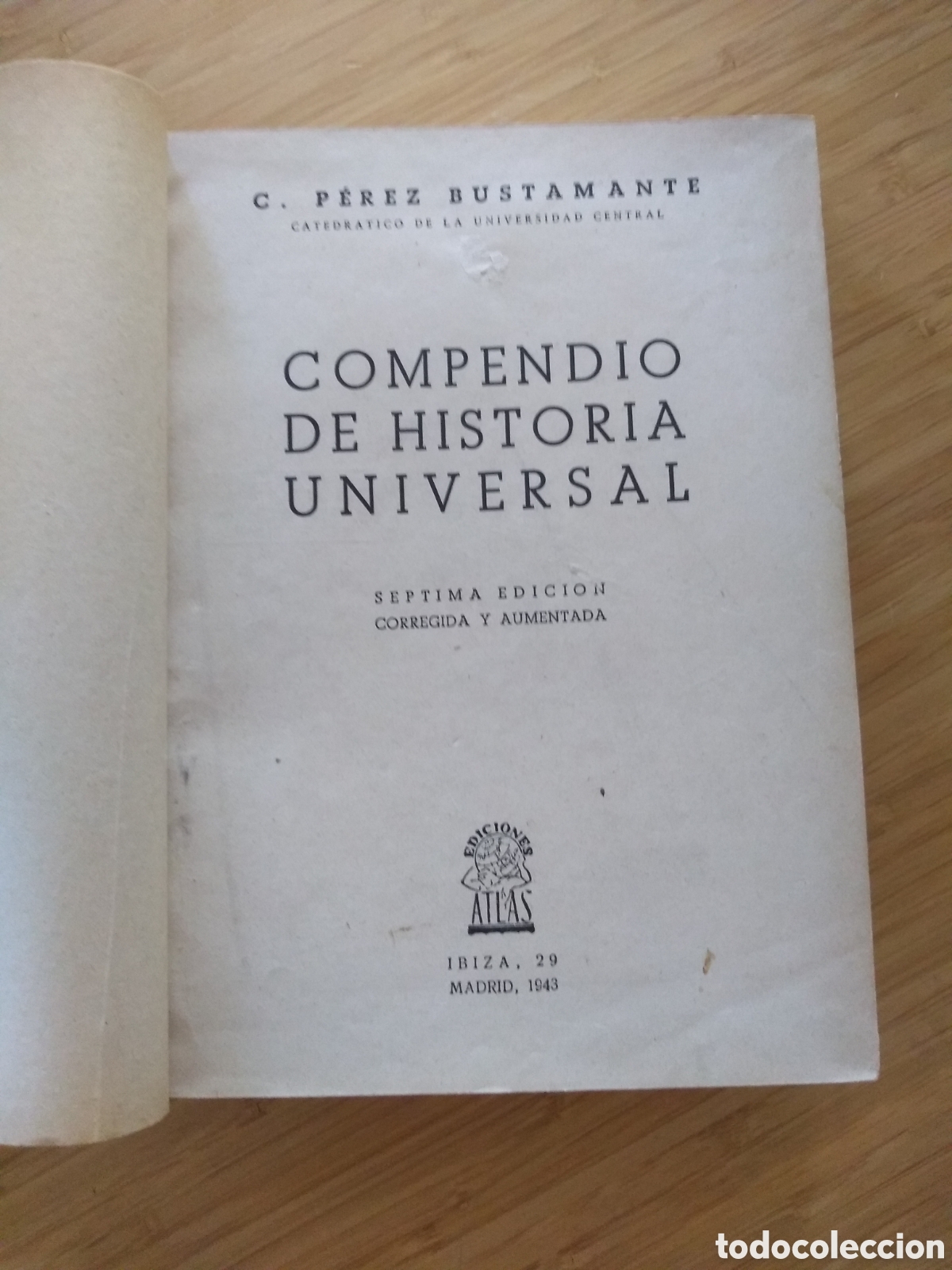 Libros de segunda mano: Compendio de historia universal - C. Perez Bustamante (Altas 1943) - Foto 1