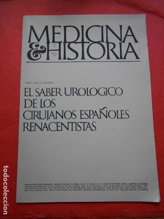 Second hand books: MEDICINA HISTORIA FASCICULO XXXIII 1967 CIRUJANOS ESPA&Ntilde;OLES RENANCENTISTAS
