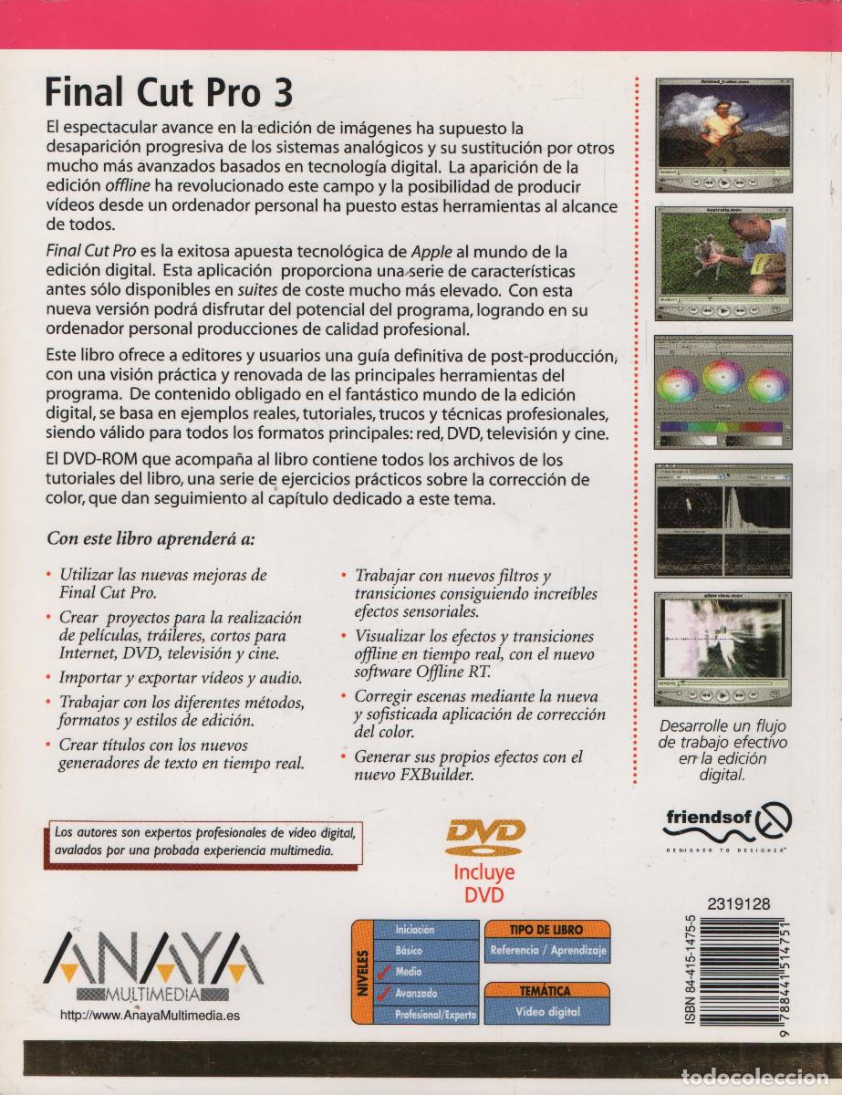 Libros de segunda mano: Final Cut Pro 3. VVAA. Anaya.2002. INCLUYE DVD. Inform&aacute;tica. - Foto 2