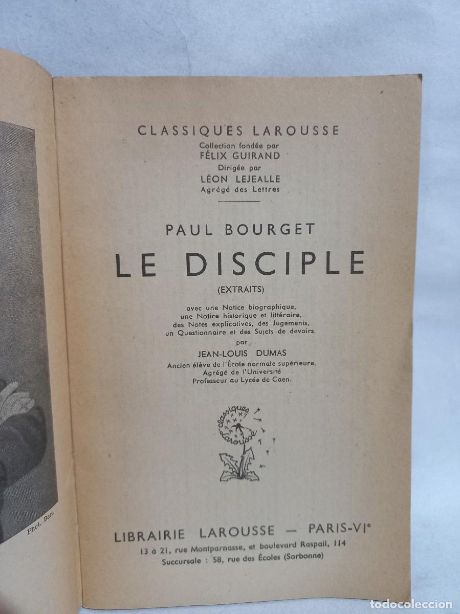 Libros de segunda mano: Paul Bourget - Le Disciple - 1954 - Foto 2