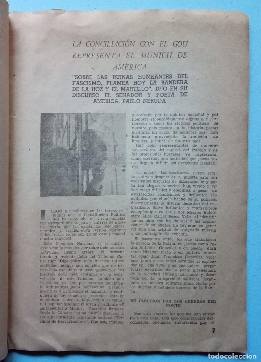 Libros de segunda mano: Documentos Pol&iacute;ticos - Pablo Neruda - E. Lafertte - H. Abarca - B. Leighton - 1945 - - Foto 3
