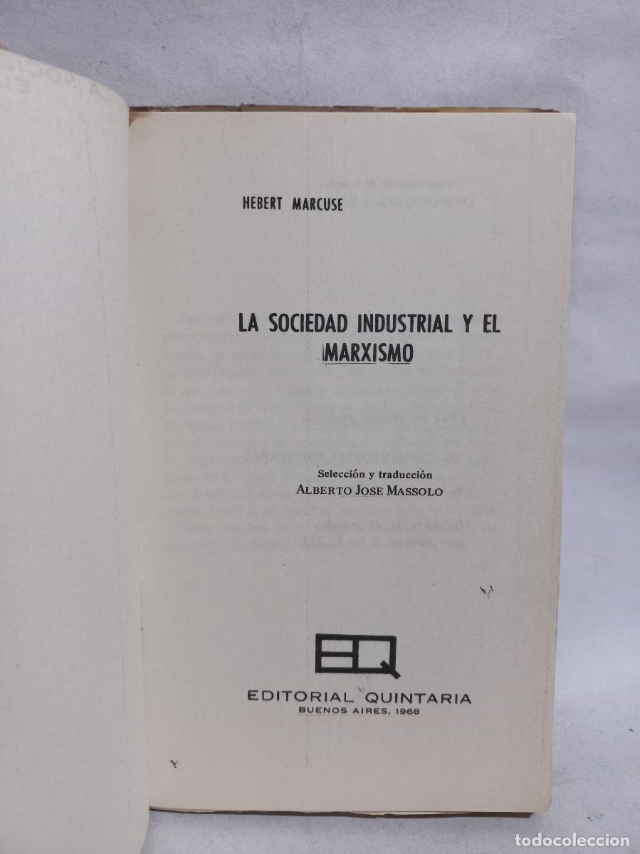 Libros de segunda mano: Herbert Marcuse - La Sociedad Industrial y el Marxismo - 1968 - Foto 2