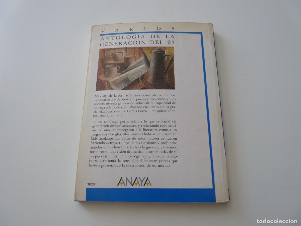 Libros de segunda mano: ANTOLOG&Iacute;A DE LA GENERACI&Oacute;N DEL 27 REF: C-18 - Foto 2