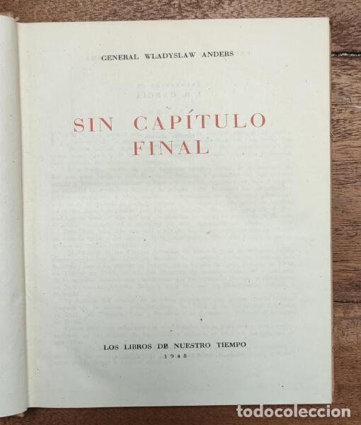 Libros de segunda mano: SIN CAP&Iacute;TULO FINAL. ANDERS, General Wladyslaw. Jos&eacute; Jan&eacute;s. 1948. - Foto 2