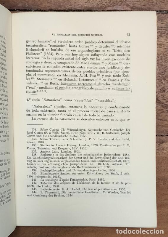 Libros de segunda mano: EL PROBLEMA DEL DERECHO NATURAL. WOLF, Erik. Ediciones Ariel. 1960. - Foto 3