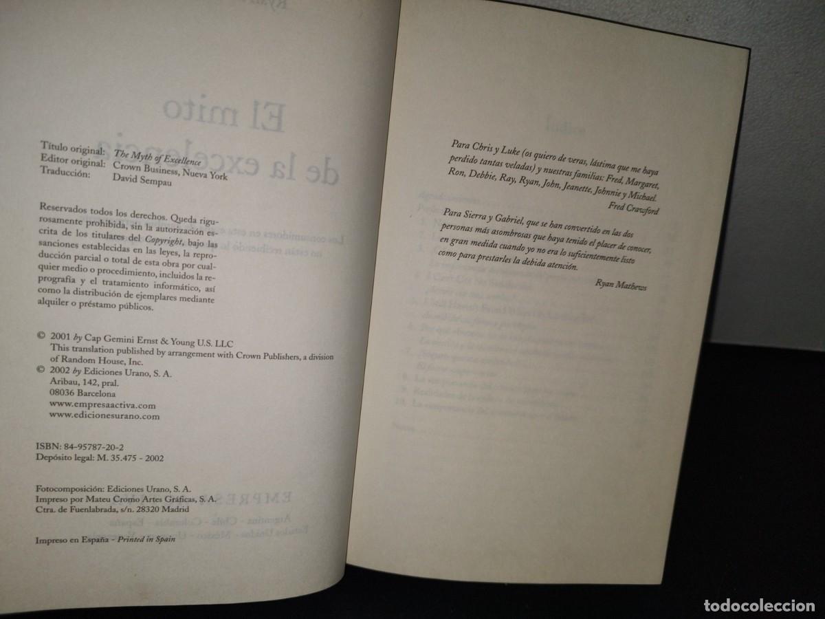 Libros de segunda mano: 75- EL MITO DE LA EXCELENCIA - FRED CRAWFORD, RYAN MATHEWS - Foto 5
