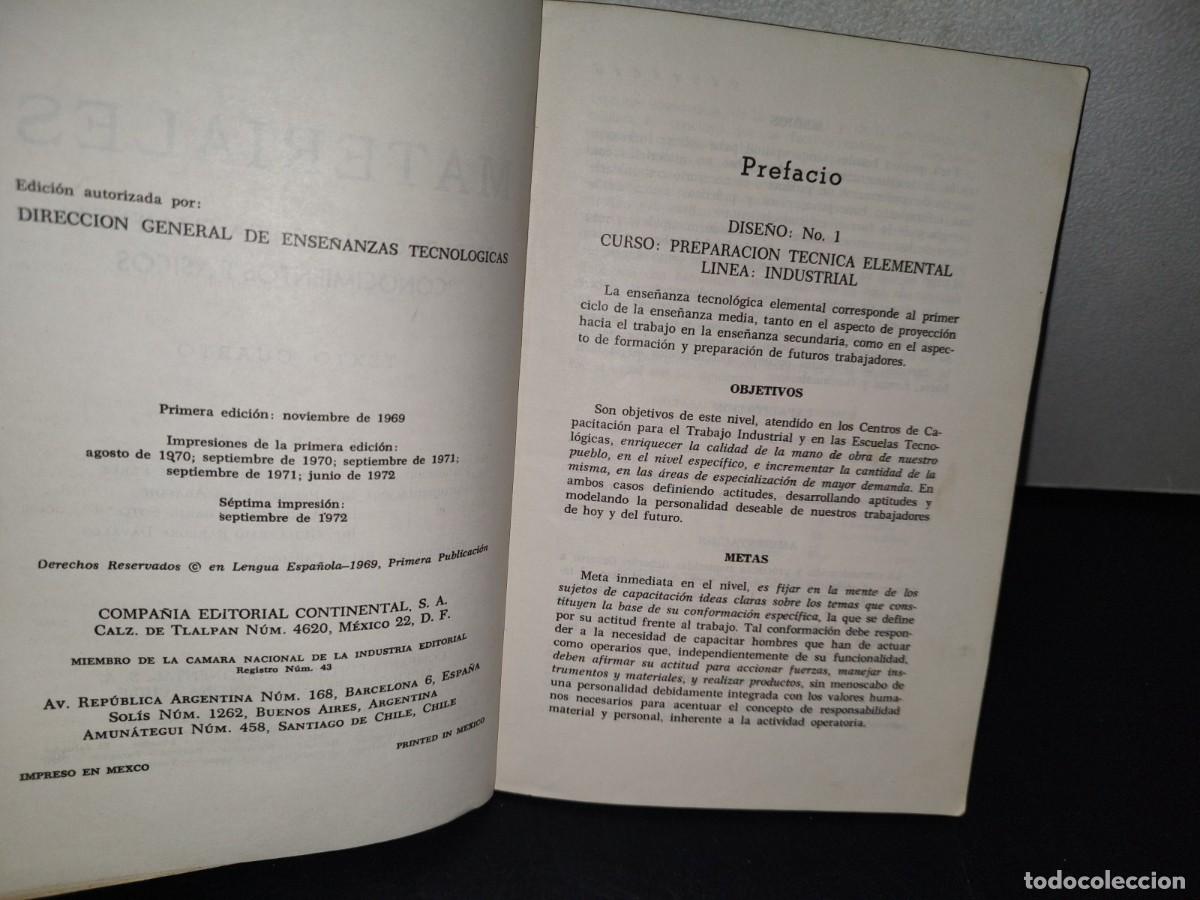 Libros de segunda mano: 75- MATERIALES. PREPARACI&Oacute;N, T&Eacute;CNICA ELEMENTAL. CONOCIMIENTOS B&Aacute;SICOS. SEP - 1969 - Foto 6